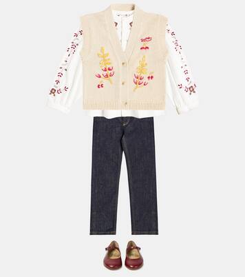 Cardigan Ticiana en coton brodé | Bonpoint