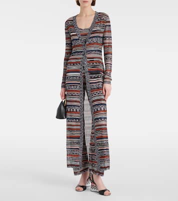 Wedge-Sandalen aus Leder mit Häkelstrick | Missoni