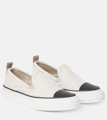 Monili canvas slip-on shoes | Brunello Cucinelli
