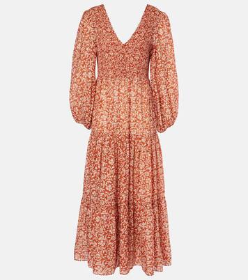 Robe midi Brooke en coton et soie | Rixo