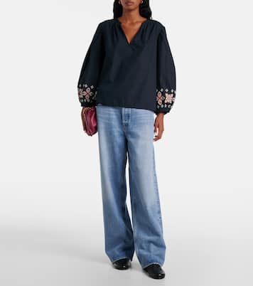 Bestickte Bluse Paola aus Baumwolle | Velvet