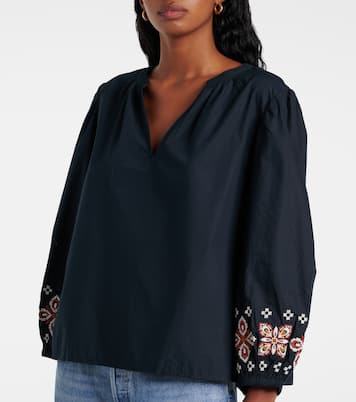 Bestickte Bluse Paola aus Baumwolle | Velvet
