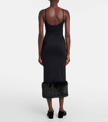 Midikleid mit Faux Shearling | Prada