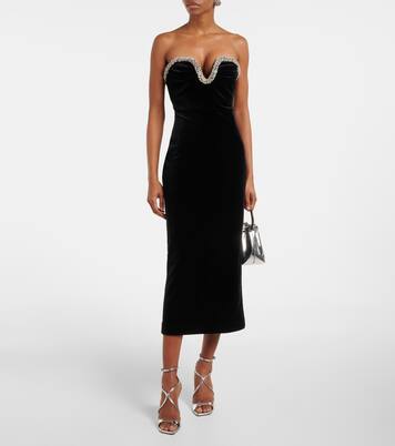 Midikleid aus Samt mit Kristallen | Roland Mouret