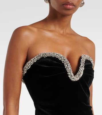 Midikleid aus Samt mit Kristallen | Roland Mouret