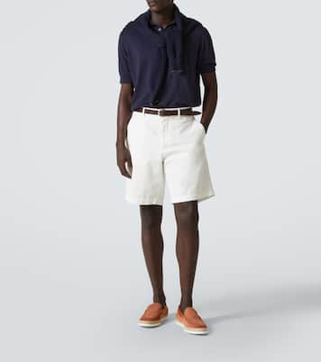 Jute-trimmed suede slip-on shoes | Tod's