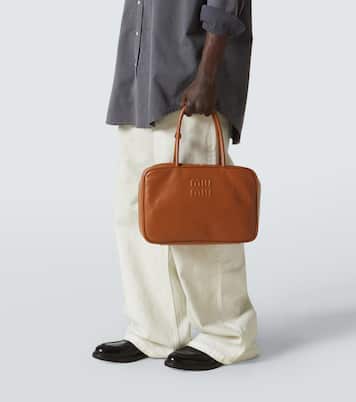 Beau Large leather tote bag | Miu Miu