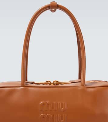 Beau Large leather tote bag | Miu Miu