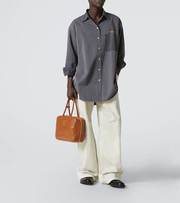 Beau Large leather tote bag | Miu Miu