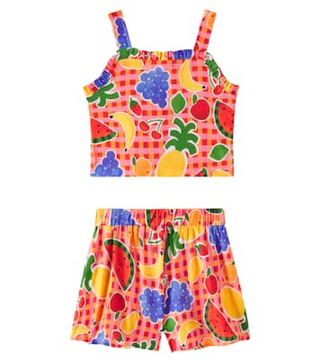 Gingham printed cotton top and shorts | Fábula