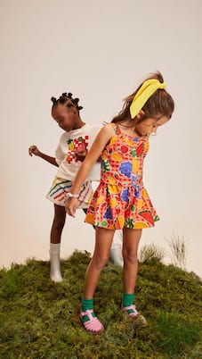 Gingham printed cotton top and shorts | Fábula