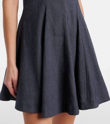 Robe Leone en denim de lin mélangé | Staud
