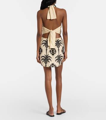 Abito corto Pintaderas con ricamo | Johanna Ortiz