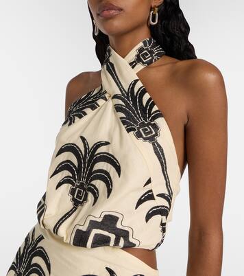 Abito corto Pintaderas con ricamo | Johanna Ortiz