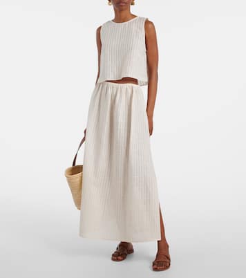 Cropped-Top Kobe aus Baumwolle und Leinen | Asceno