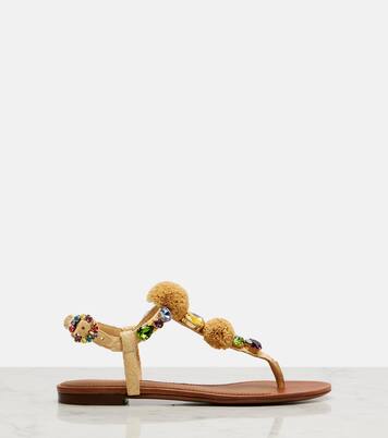 صندل بصباع بتأثير الرافيا مع تزيين | Dolce&Gabbana