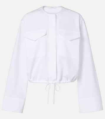 Logo cropped cotton poplin shirt | Givenchy