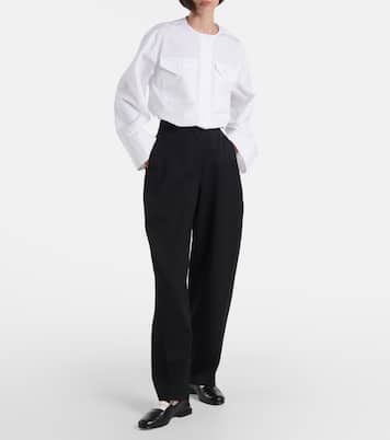 Logo cropped cotton poplin shirt | Givenchy
