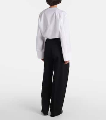 Logo cropped cotton poplin shirt | Givenchy