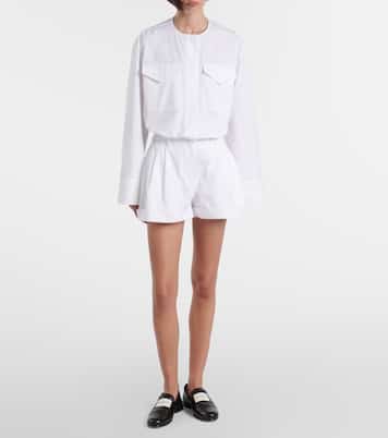 Logo cropped cotton poplin shirt | Givenchy