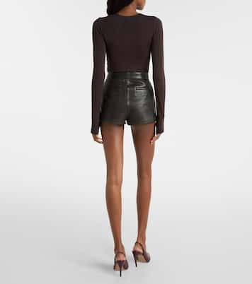 Low-Rise Shorts aus Leder  | Alex Perry