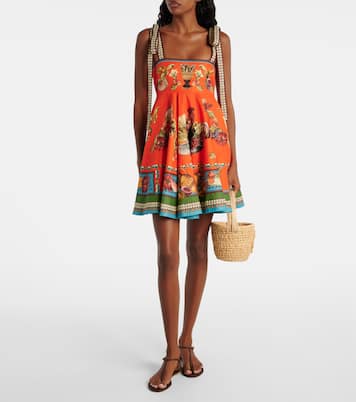 Bedrucktes Minikleid Rocco aus Leinen | Alémais