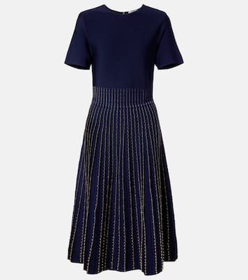 Beaded knitted pleated midi dress | Carolina Herrera