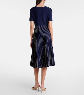 Beaded knitted pleated midi dress | Carolina Herrera