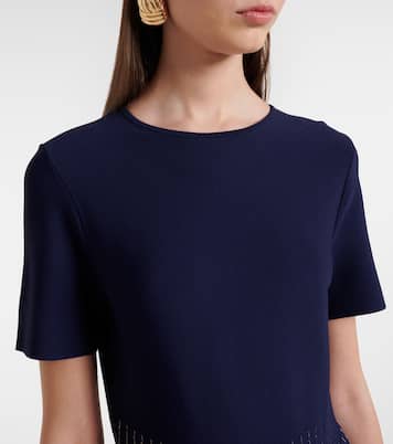 Beaded knitted pleated midi dress | Carolina Herrera