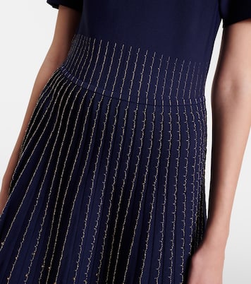 Beaded knitted pleated midi dress | Carolina Herrera