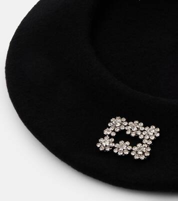 Barett aus Wolle mit Kristallen | Roger Vivier
