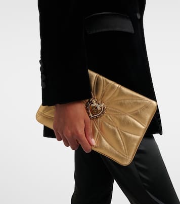Etui Devotion Mini aus Metallic-Leder | Dolce&Gabbana