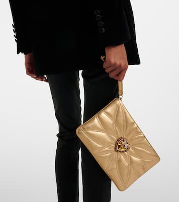 Etui Devotion Mini aus Metallic-Leder | Dolce&Gabbana