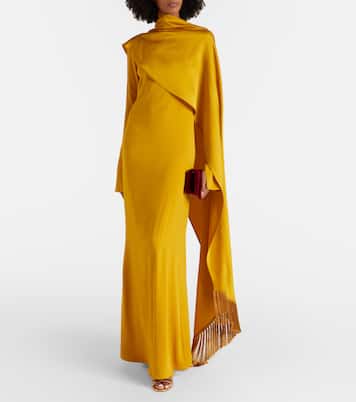 Mounia caped crêpe cady gown | Taller Marmo