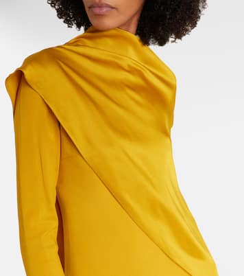 Mounia caped crêpe cady gown | Taller Marmo
