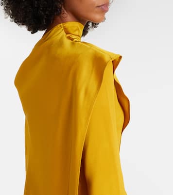 Mounia caped crêpe cady gown | Taller Marmo