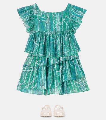 Lilas printed ruffled cotton-blend skirt | Poupette St Barth Kids