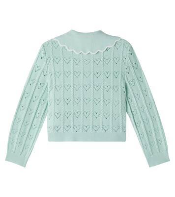 Embroidered pointelle cardigan | Self-Portrait Kids