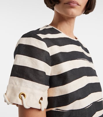 Crop top Rebellion de lino a rayas | Zimmermann