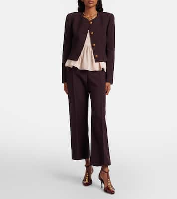 Peplum silk crêpe de chine top  | Chloé