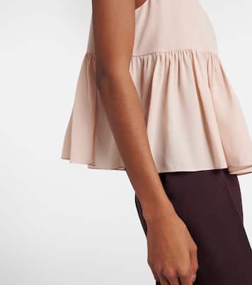 Peplum silk crêpe de chine top  | Chloé