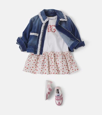 Robe DG en coton à fleurs | Dolce&Gabbana Kids