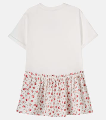 Robe DG en coton à fleurs | Dolce&Gabbana Kids