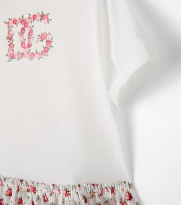 Robe DG en coton à fleurs | Dolce&Gabbana Kids