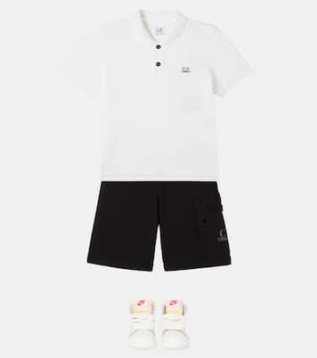 Logo cotton-blend piqué polo shirt | C.P. Company Kids