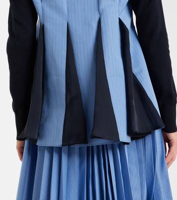 Striped cotton poplin cardigan | Sacai