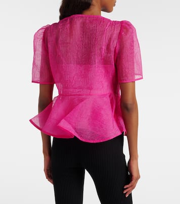 Top de organza de péplum | Ganni