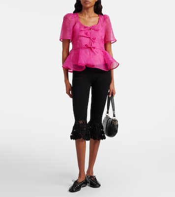 Top de organza de péplum | Ganni