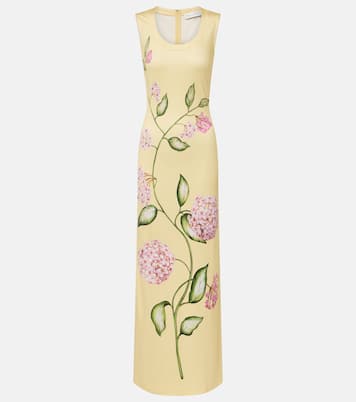 Porcelain Flower jersey maxi dress | Oscar de la Renta