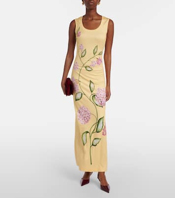 Porcelain Flower jersey maxi dress | Oscar de la Renta